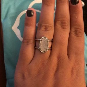 Kendra Scott Elyse Ring Silver/Iridescent Druzy